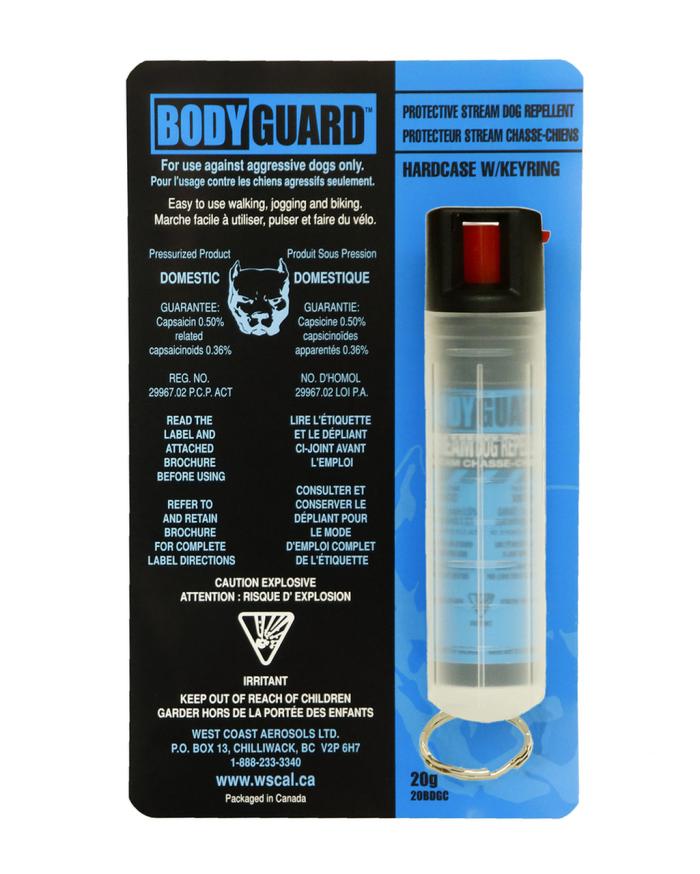 Bodyguard Dog Repellent w Belt Clip & Ring 20g